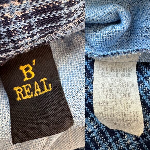 Vintage B'REAL 90's Mid Rise Blue Plaid Flared Pants Women's Small - Picture 10 of 10